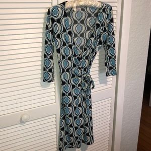 Maggie London print wrap dress
